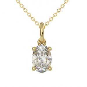 NEW ALLYANNA GIFTS women's moissanite solitaire oval necklace in gold